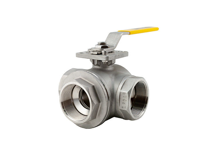 DN40 3 방법 스테인레스 볼 밸브 5-8F 316L 몸 PTFE 좌석 NPT 또는 트리 토끼풀 클램프 단부